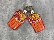 VTG 70s Ron Chereskin Mixed Drink Keychain MOD Orange psychedelic Leather RARE picture