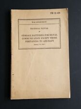 WW2 War Dept 1942 Technical Manual STORAGE BATTERIES FOR SIGNAL COMMUNICATION  picture