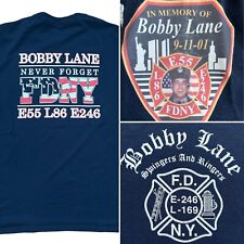 FDNY Engine 55 246 Ladder 86 Bobby Lane 911 Memorial Firehouse Tribute Shirt XL picture