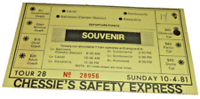 OCTOBER 1981 CHESSIE SAFETY EXPRESS SPECIAL SOUVENIR TICKET  picture