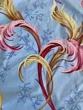 1940's Tropical Spirited Palm fronds on Sky Blue Barkcloth Era Fabric Yardage picture