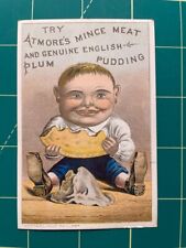Atmore's Mince Meat trade card - boy eating large slice picture