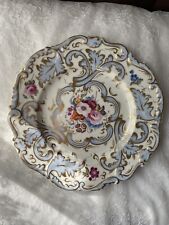 H & R Daniel Plate, Rococo Style, Hand painted Floral picture