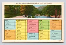 Vintage 1940's Postcard BUSY PERSON'S CORESPONDENCE CARD Mountain River picture