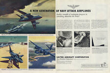New Generation of Navy Attack Planes: United Aircraft ad 1955 A3D A4D S2F picture