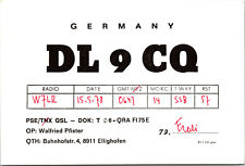 Vtg Ham Radio CB Amateur QSL QSO Card Postcard GERMANY DL9CQ ELLIGHOFEN 1978 picture