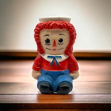 Vintage Raggedy Andy Hard Plastic Coin Bank Bobbs Merrill Missing Plastic Stop picture