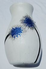 Handpainted Blue And White Dandelion Glass Vase picture