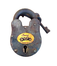 Lock PADLOCK OLD INDIAN NEVER DIE Cast Iron Lock & Key Antique Brown Finish 5