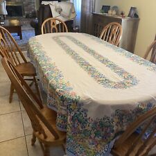 Large Vintage Easter Tablecloth 110 X 55 Cotton picture