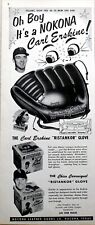 1954 Vintage Magazine Page Ad Dodger Pitcher Carl Erskine for Nokona Gloves picture