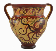 Minoan Pottery Small Amphora Vase - Dolphin Octopus Design - Handmade in Greece picture