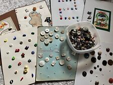 Antique Vintage Huge Lot Of Buttons Lose & On Collector Cards Hundreds Mop Metal picture