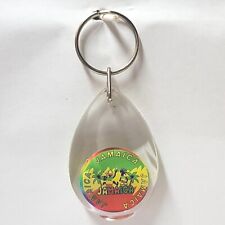 Vintage 90s Keychain Jamaica Regga 2 Sided Key Chain Ring 1990s picture
