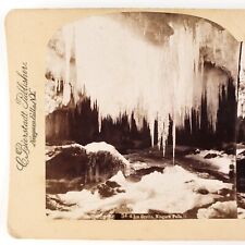 Niagara Falls Ice Grotto Stereoview c1895 Charles Bierstadt Cave Winter NY G995 picture