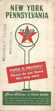 1942 TEXACO GAS Wartime Message Paper is Precious Road Map NEW YORK PENNSYLVANIA picture