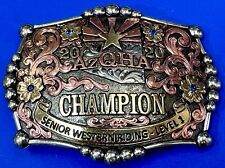 2020 Champion AZQHA Senior Western Riding Preston Williams Trophy belt buckle picture