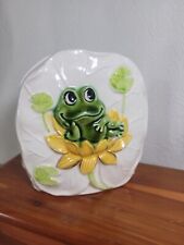 Vintage Sears Neil the Frog Lily Pad Ceramic Napkin Holder Kitchen Decor 1978 picture