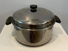 VTG Revere Ware Copper Clad Stainless 6 Qt Dutch Oven w Domed Lid Riverside CA picture