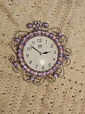 Vintage Y2k Royal Princess Silver Purple Pink Gem Clock Sterling & Noble Works picture