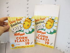 Kellogg's CF 1950 cereal box store display shelf sign (1) cartoon daisy flower picture