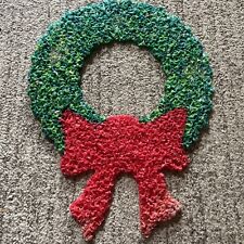 Vintage Melted Plastic Popcorn Christmas Wreath 19” Lot 1 picture