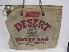 Vintage Coleman Travel Desert Water Bag Witchita KS Camping Burlap Original USA picture