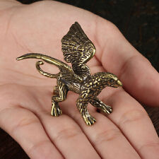 Antique Griffin Retro Solid Brass Ornaments Metal Artware Animal Figurines Toys picture