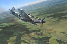 Dual Victory by Richard Taylor aviation art signed by Mustang Ace Clyde East picture