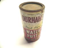 VINTAGE DURHAM'S ROCK HARD WATER PUTTY 1 LB FULL CAN USED VINTAGE DISPLAY ITEM  picture