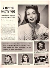 1947 beverage AD ROYAL CROWN COLA , Toasts Loretta Young Oscar Winner 102522 picture