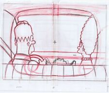 Simpsons Family Car Hood Original Art Animation Production Pencils Rough Comps  picture