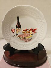 Vintage France (6) Louis Lourioux Wine and Cheese Porcelain Berry Haute Plates picture