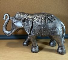 Large Elephant Statue 17 X 9 Inch Approximately  Silver Colored Heavy Plastic picture