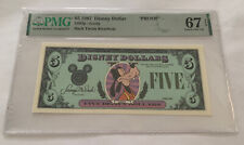 PMG-67 $5 1987 Disney Dollar Goofy Mark Twain Riverboat  Top POP “PROOF