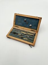 Antique Brass Steel Bone Naval Cartographer Drafting Drawing Set in Original Box picture