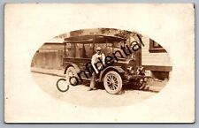 Real Photo Vim Motor Express Pittsburgh PA Delivery Vehicle Driver RP RPPC G233 picture