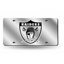 oakland raiders nfl football team logo silver laser license plate usa made picture