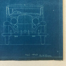 1930 Coachbuilder Car Design Blueprint Rendering Blue Print Cabriolet Body Style picture