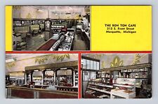 Marquette MI- Michigan, The Bon Ton Café, Antique, Vintage Souvenir Postcard picture