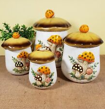 Vintage Sears & Roebuck Co Merry Mushroom 4 Piece Canister Set Japan 1978 picture