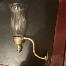 Stunning Vintage Antique Hand Made Solid Brass 3 Piece Candle Wall Sconce picture