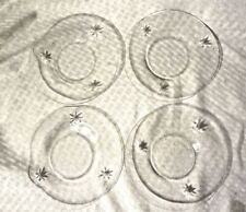 4 Vintage Fostoria Starburst Pattern Saucers Clear Plates picture
