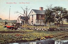 White Ellery House Gloucester MA Cape Ann Museum New England Vtg Postcard D25 picture