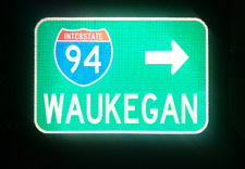 WAUKEGAN Interstate 94 route road sign, Illinois picture