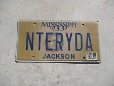 Mississippi vanity license plate #  NTERYDA picture