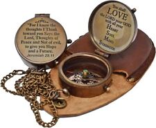 Engraved Compass Gifts for him Brass Made Personalized Navigation Direction picture