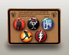 Pearl Jam Music Band Pin Badges  Set of 5 x 32mm - 90s grunge music pins picture
