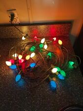 Vintage string 30ft Christmas Holiday Colored Lights Bulbs C7 picture