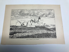 Burnt Island Light Vintage print c. 1896 from All Among the Lighthouses picture